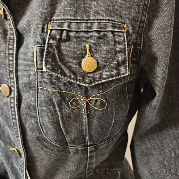 Lifeline Quiet Luxury Design Pocket Denim Blue Jean Jacket Size 36 (M) - Picture 5 of 15